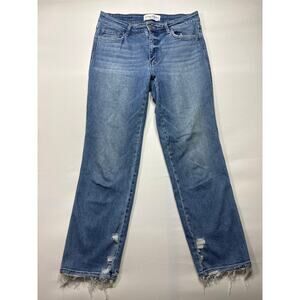 Flying Monkey Women's Mid-Rise Cropped Straight Blue Jeans - Size 30 (30x28)